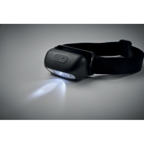 Linterna frontal recargable ELYDEE con cinta ajustable y luz LED