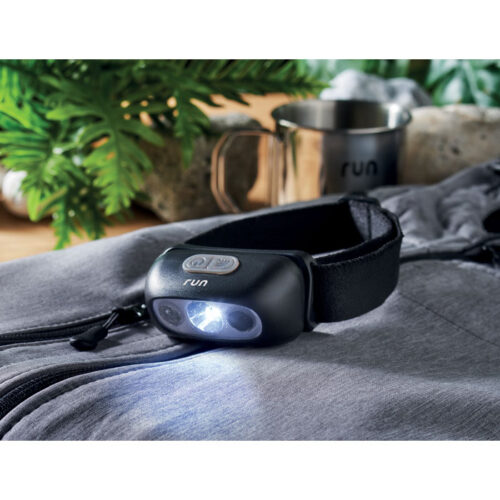 Linterna frontal recargable ELYDEE con cinta ajustable y luz LED