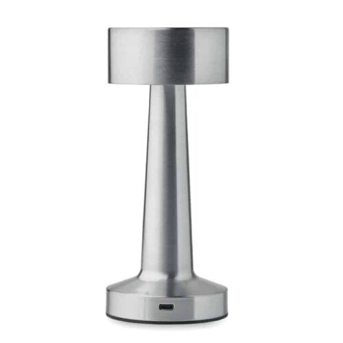 Lámpara LED táctil personalizada con base metálica.