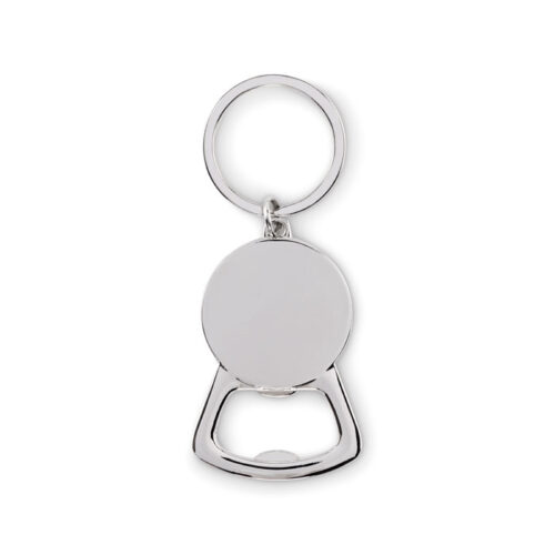 Llavero destapador de bambú KEYPOP con diseño metálico y anilla resistente