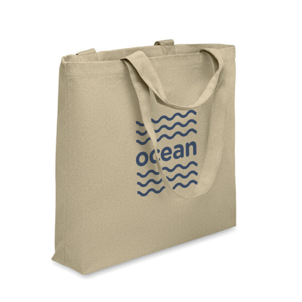 Bolsa reciclada con asas largas MALDI de tejido ecológico, ideal para eventos responsables y campañas promocionales sostenibles