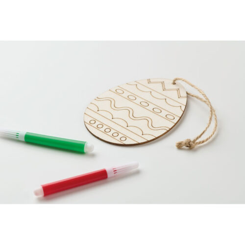 Set ecológico infantil de Pascua con huevo de madera y rotuladores