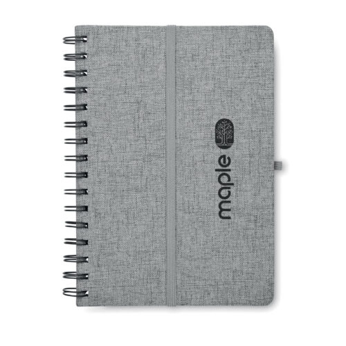 Libreta A5 ecológica STRATA con tapa RPET, soporte móvil y anillas metálicas