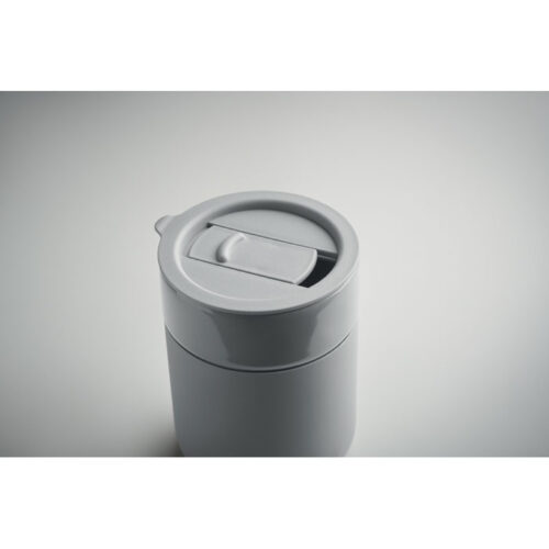 Vaso cerámico con funda de silicona y tapa QERAM de 330 ml reutilizable