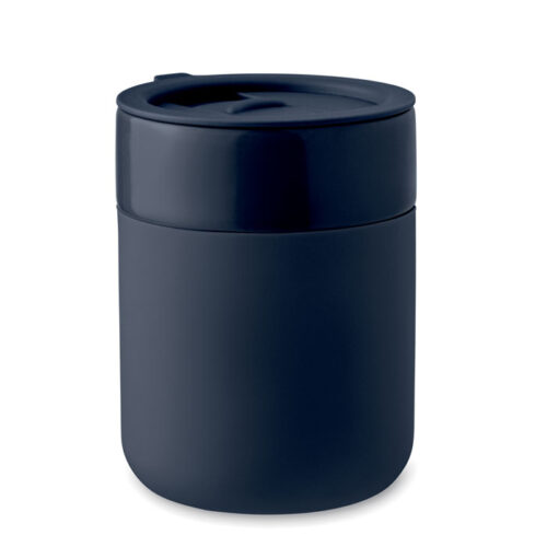 Vaso cerámico con funda de silicona y tapa QERAM de 330 ml reutilizable