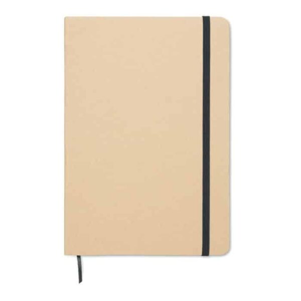 Libreta de cartón reciclado ROUTE con banda elástica y cinta marcapáginas