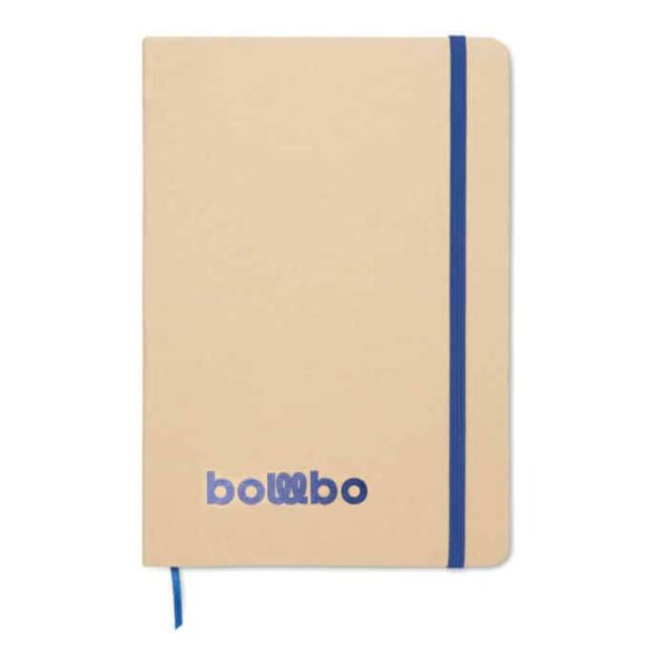 Libreta de cartón reciclado ROUTE con banda elástica y cinta marcapáginas