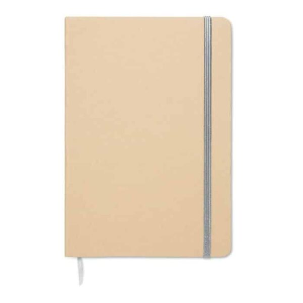 Libreta de cartón reciclado ROUTE con banda elástica y cinta marcapáginas