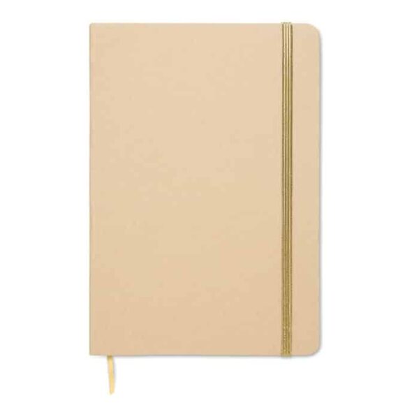 Libreta de cartón reciclado ROUTE con banda elástica y cinta marcapáginas