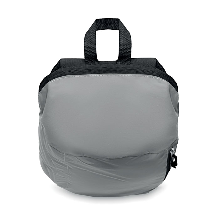 Mochila reflectante Visiback urbana con bolsillo frontal y panel personalizado
