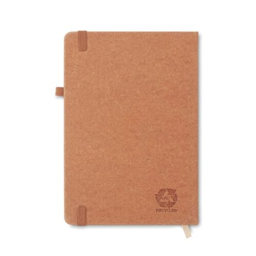 Libreta ecológica corporativa BAOBAB con tapa reciclada y banda elástica