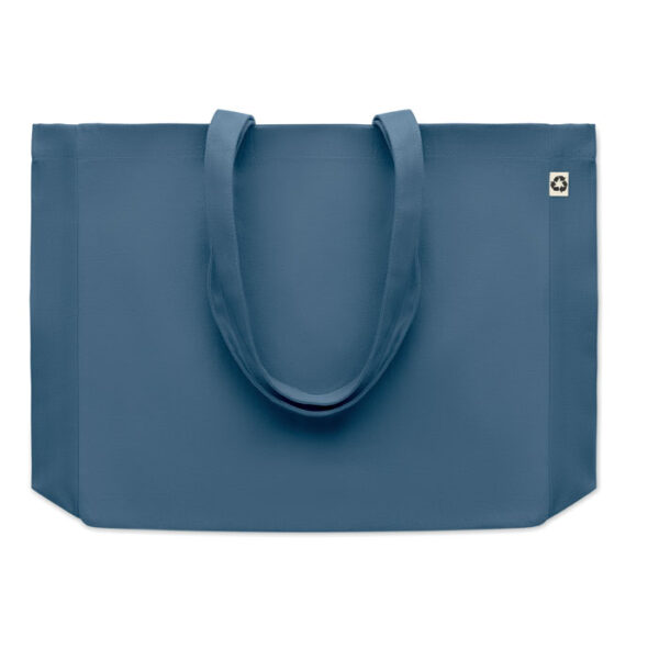 Bolso de compras reciclado COLOURED de canvas con asas largas y fuelle, ideal para ferias, tiendas eco y campañas promocionales sostenibles