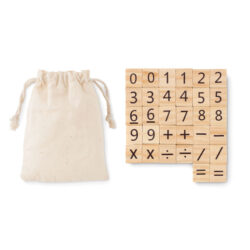 Juego educativo infantil de madera EDUCOUNT con bolsa de algodón y piezas para contar y clasificar