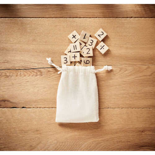 Juego educativo infantil de madera EDUCOUNT con bolsa de algodón y piezas para contar y clasificar