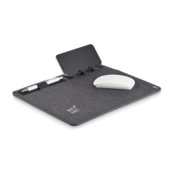 Mouse pad inalámbrico SUPERPAD con cargador Qi, soporte móvil y compartimentos organizadores