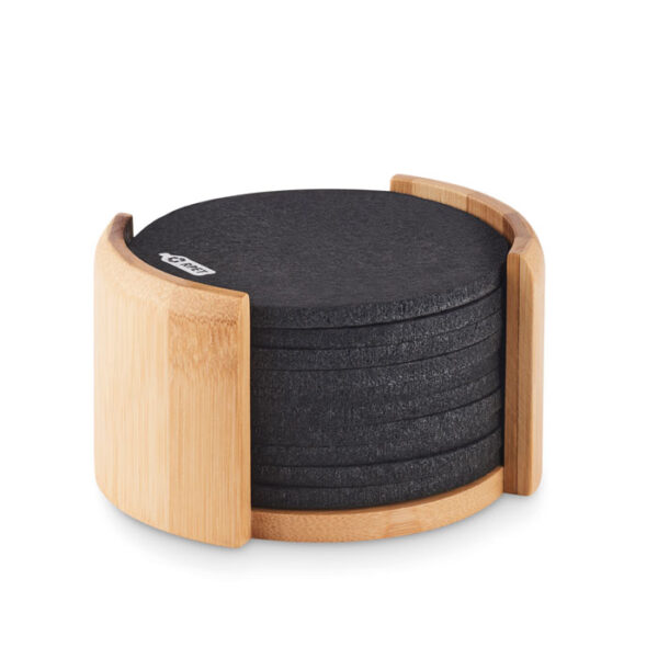 Set de posavasos ecológico BAHIA con soporte de bambú personalizado