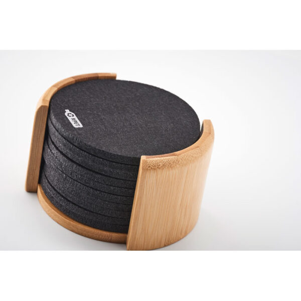 Set de posavasos ecológico BAHIA con soporte de bambú personalizado