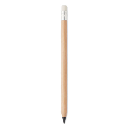 Lápiz sin tinta de bambú INKLESS PLUS con goma y capuchón de papel