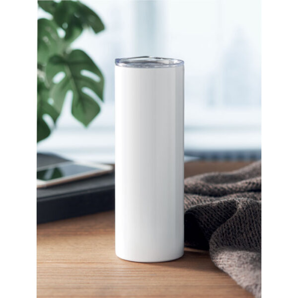 Vaso térmico sublimable SFEER de acero inoxidable con tapa y diseño cilíndrico
