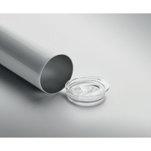 Vaso térmico sublimable SFEER de acero inoxidable con tapa y diseño cilíndrico