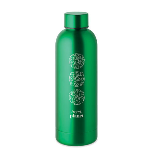 Botella térmica ATHENA cilíndrica de acero reciclado con acabado mate