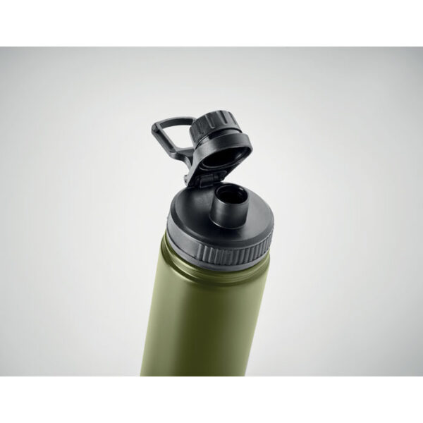 Botella térmica MILI de acero inoxidable con boquilla integrada y asa, ideal para hidratación activa y sostenible