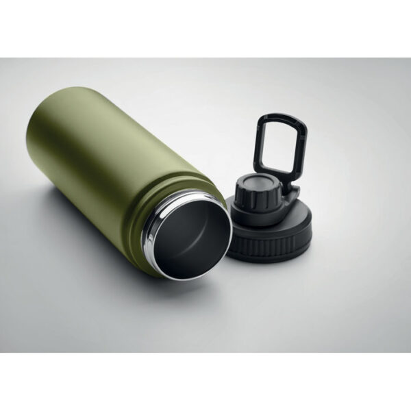 Botella térmica MILI de acero inoxidable con boquilla integrada y asa, ideal para hidratación activa y sostenible