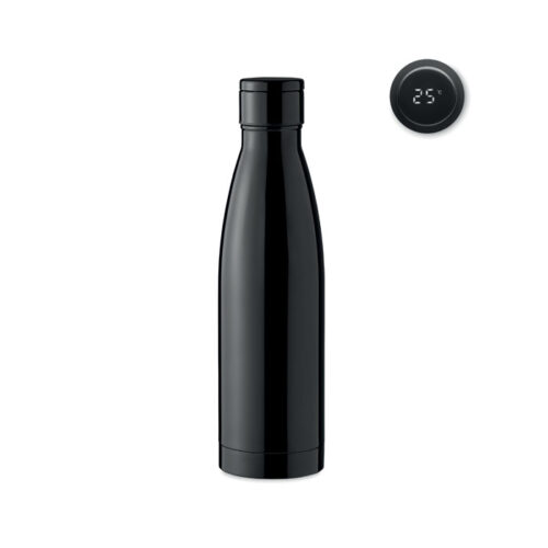Botella térmica BELO LUX negra con pantalla LED de temperatura en la tapa