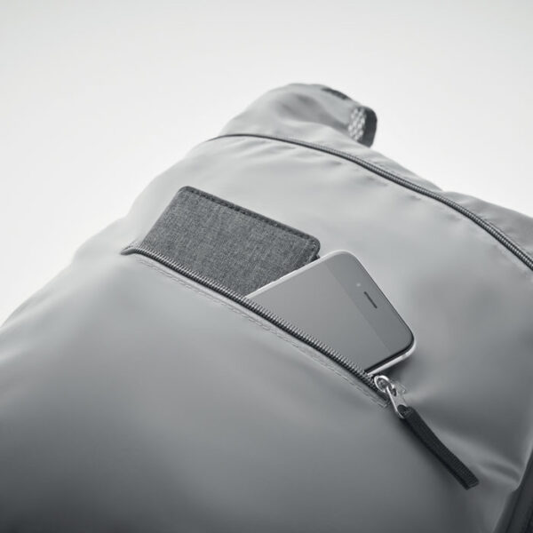 Mochila reflectante plegable DESTELLO con bolsillo frontal y tirantes ajustables