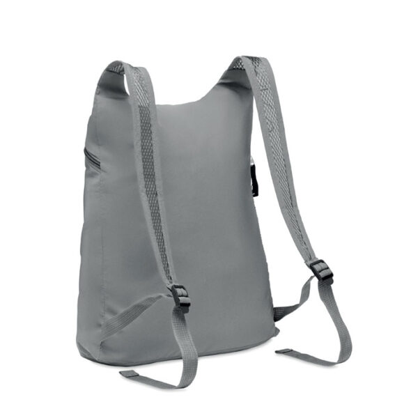 Mochila reflectante plegable DESTELLO con bolsillo frontal y tirantes ajustables