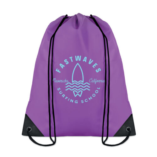 Bolso deportivo promocional personalizado tipo saco en poliéster 190T con esquinas reforzadas