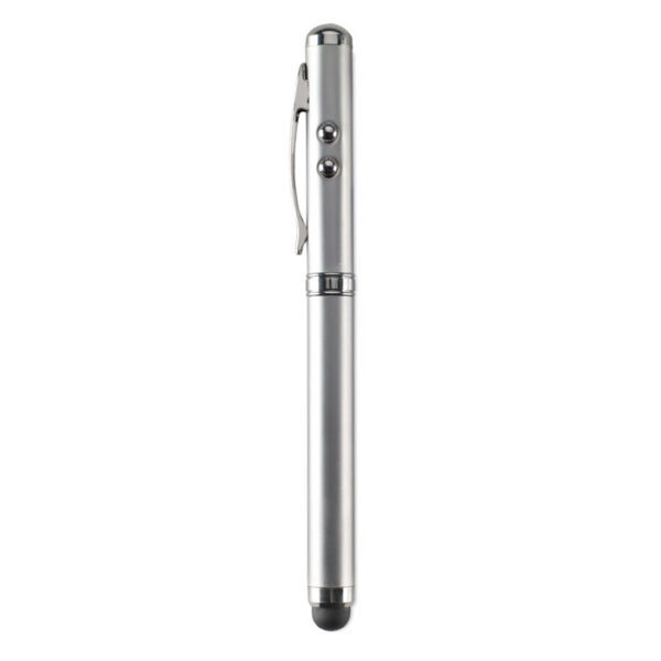 Puntero láser multifunción TRIOLUX con bolígrafo, stylus y luz LED en estuche metálico