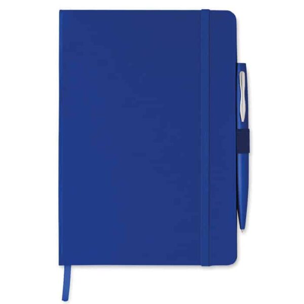 Libreta promocional económica NOTAPLUS con tapa rígida y bolígrafo