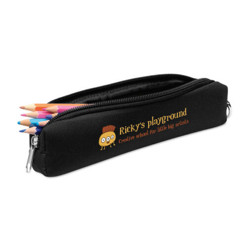 Estuche porta lápices con mosquetón IRIS en espuma EVA y cremallera superior