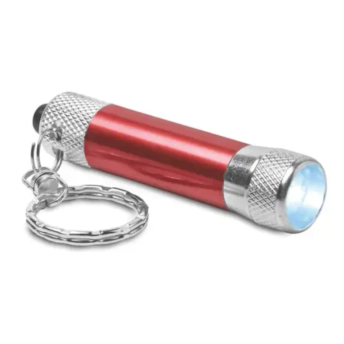 Linterna Arizo de aluminio con LED potente y tamaño compacto. Ideal como regalo promocional en eventos industriales, outdoor y campañas corporativas.