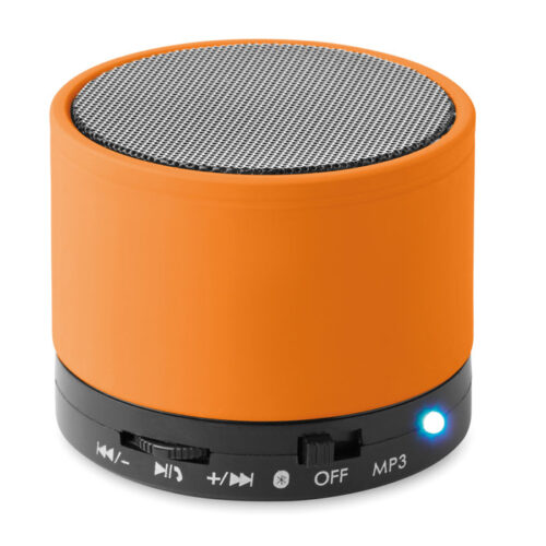 Bocina Bluetooth multifunción ROUND BASS con diseño cilíndrico y controles integrados