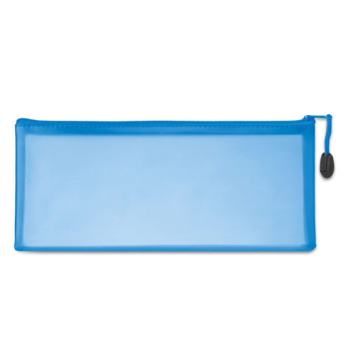 Estuche porta lápices translúcido GRAN con cremallera y tirador de cordón