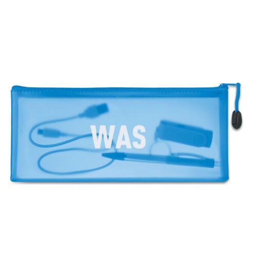 Estuche porta lápices translúcido GRAN con cremallera y tirador de cordón