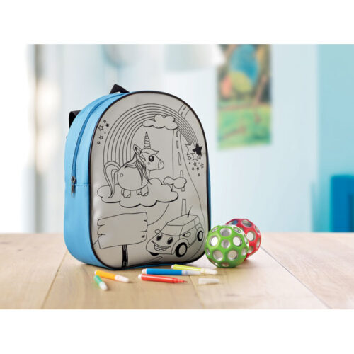 Mochila infantil para colorear BACKSKETCHY con rotuladores incluidos y diseño creativo personalizable