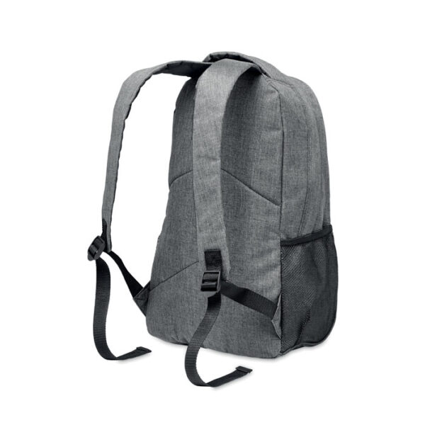 Mochila urbana promocional Glow Monte con cordón decorativo y bolsillos laterales de malla