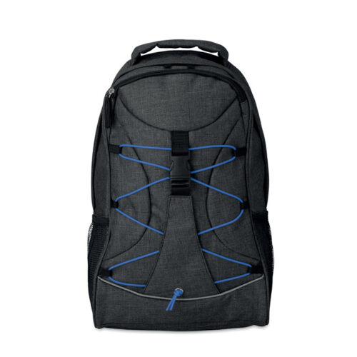 Mochila urbana promocional Glow Monte con cordón decorativo y bolsillos laterales de malla