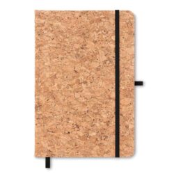 Libreta ecológica con cubierta de corcho natural y cinta elástica