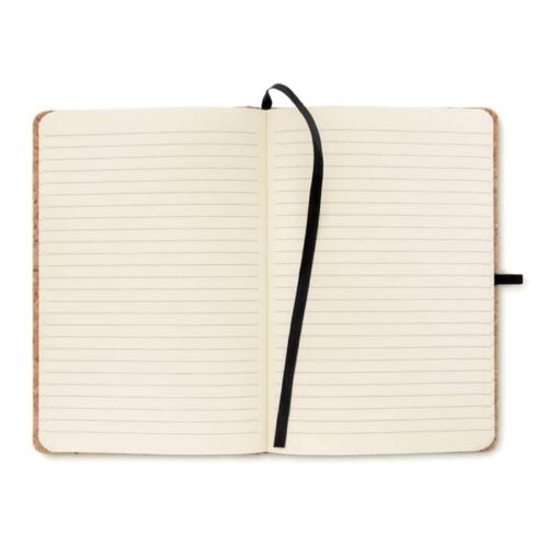 Libreta ecológica con cubierta de corcho natural y cinta elástica