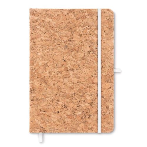 Libreta ecológica con cubierta de corcho natural y cinta elástica