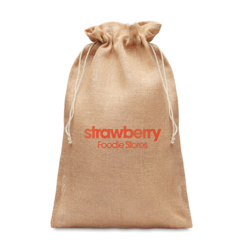 Bolsa de yute grande personalizada para regalos ecológicos en San Salvador
