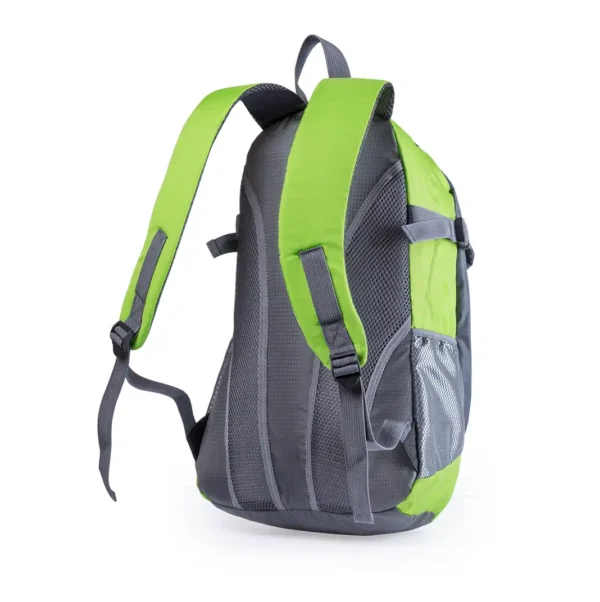 Mochila técnica promocional DENSUL con diseño deportivo y bolsillo frontal personalizable