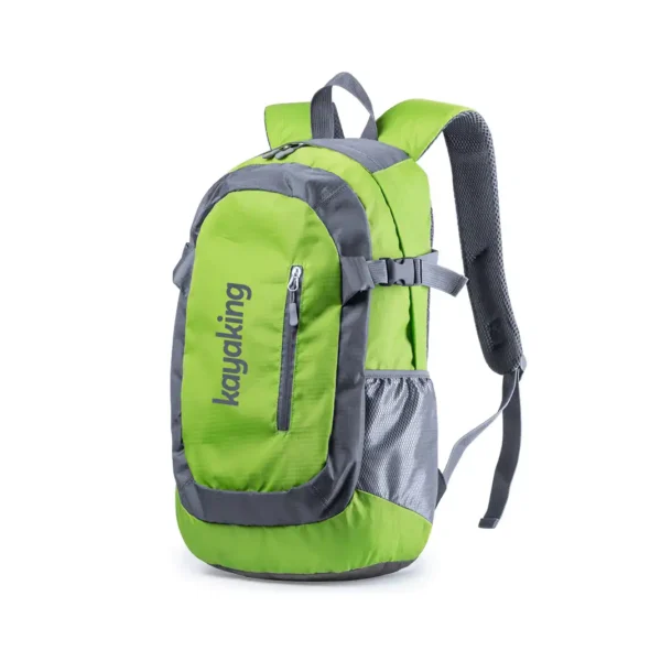 Mochila técnica promocional DENSUL con diseño deportivo y bolsillo frontal personalizable