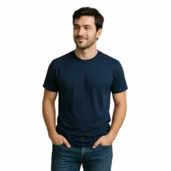 Camiseta algodón personalizada unisex con cuello redondo y costuras reforzadas