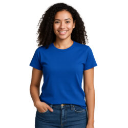 Camiseta algodón personalizada unisex con cuello redondo y costuras reforzadas