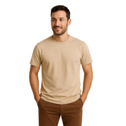 Camiseta algodón personalizada unisex con cuello redondo y costuras reforzadas